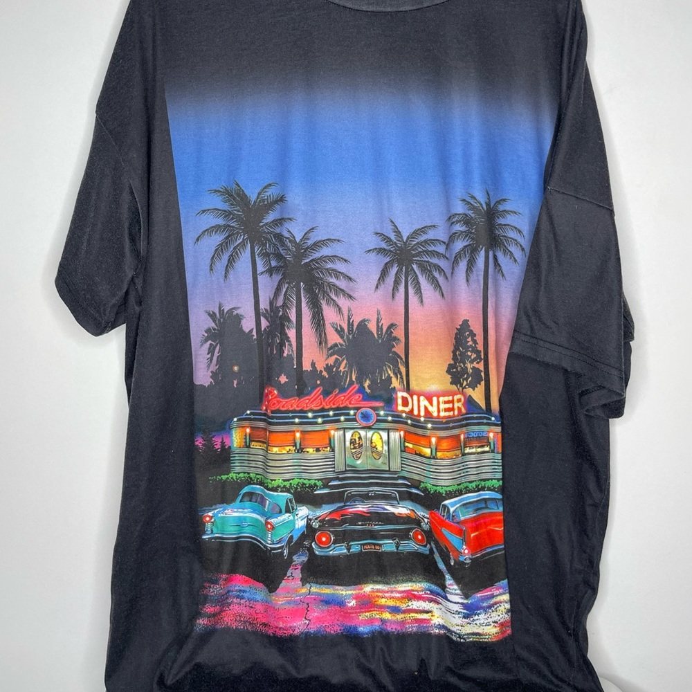 ROADSIDE DINER VINTAGE SHIRT SIZE LARGE OVERSIZED TALL